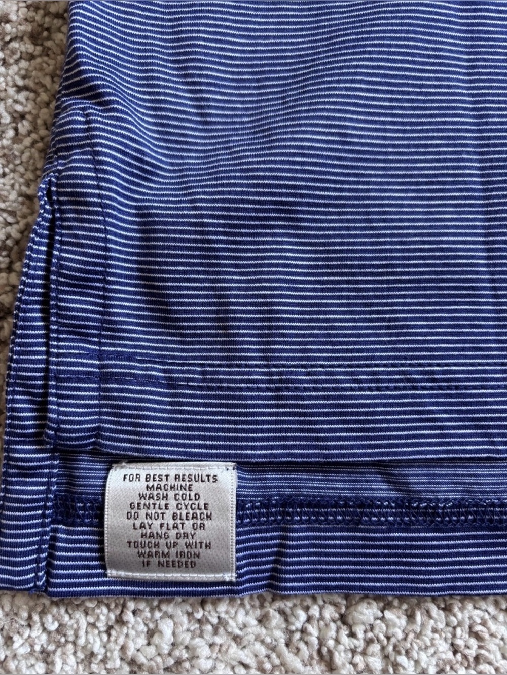 Peter Millar Polo Shirt Mens XL Navy-White Striped Short Sleeve 100% Cotton Golf - Picture 5 of 9